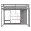 Lit mezzanine en bois pleine grandeur avec garde-robe, tablettes et armoire, gris et rose-1218042827-1218042825