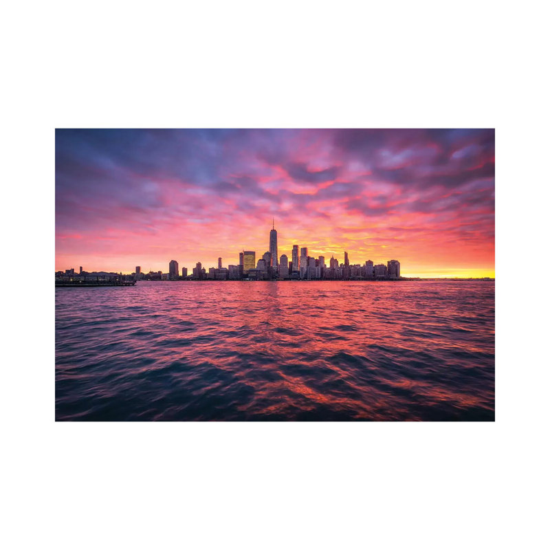 Manhattan Skyline At Sunrise by Jan Becke - Wrapped Canvas Gallery-Wrapped Canvas Giclée, 45.72cm H x 66.04cm W
