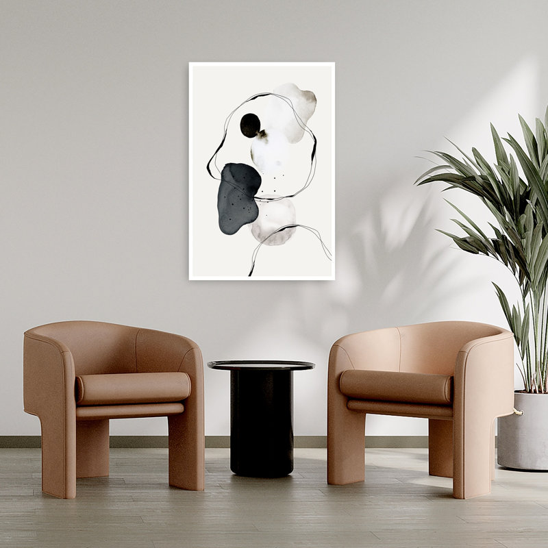 Monochrome Dance Abstract Modern Wall Art Print, 91.44cm H x 60.96cm W