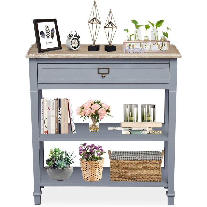Bodmin 29.1" Console Table, Natural Top/Grey Base
