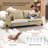  83.86"W Linen Blend Piped T-Cushions 2-Seat Loveseat Sofa-157209016