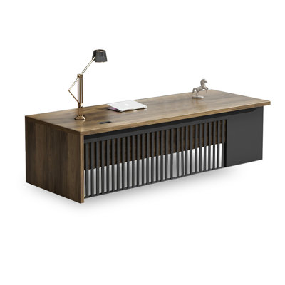 Bureau d'écriture rectangulaire en bois massif noyer