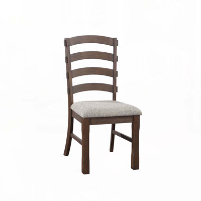 Fabric  Upholstered Dining Chair Set with Slat Backrest,Wood legs