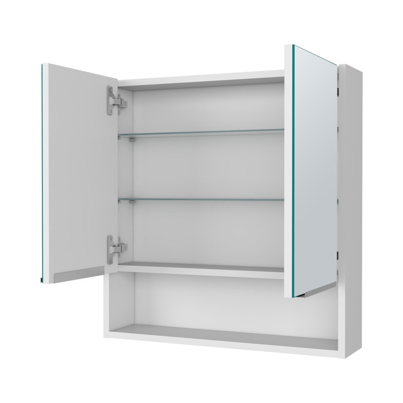 Armoire à pharmacie murale avec étagère ouverte 24 po Jaspe, Blanc
