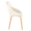 Chaise d'appoint Mid-Century moderne en bois naturel et tissu crème - ensemble de 2-1976519290-1976519288