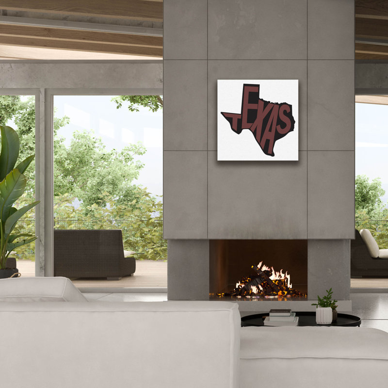 «Texas 2» par Art Licensing Studio, art mural sur toile, H 26 po x l 26 po x P 1,5 po