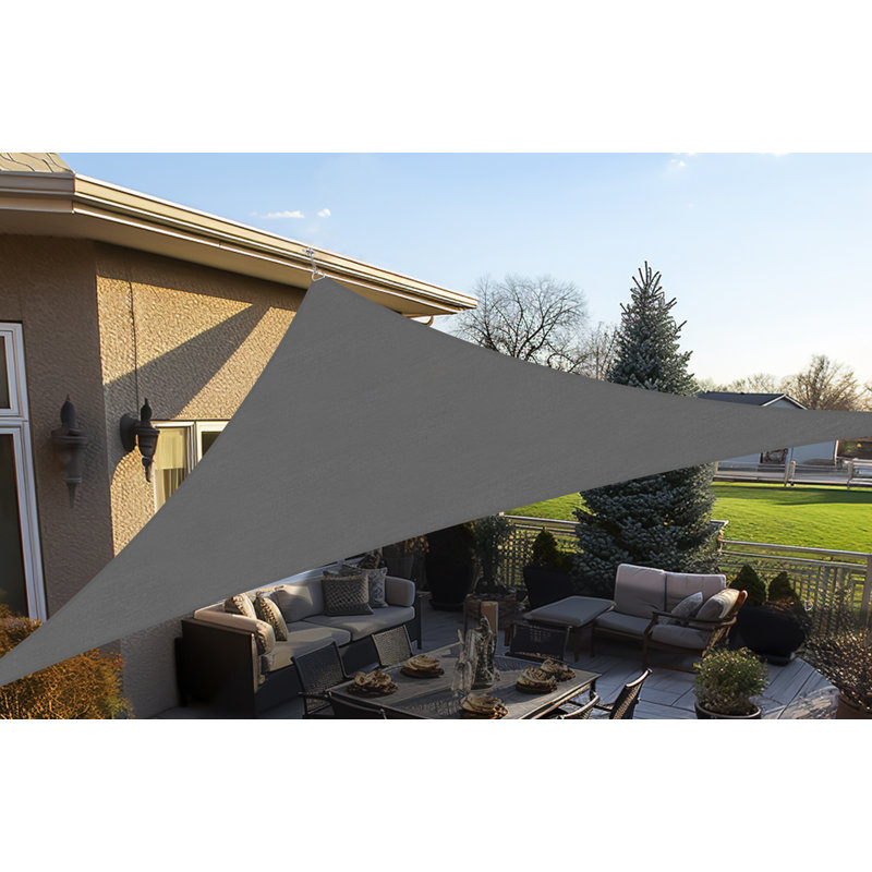 11'8" x 15'7" Triangle Shade Sail, Dark Gray