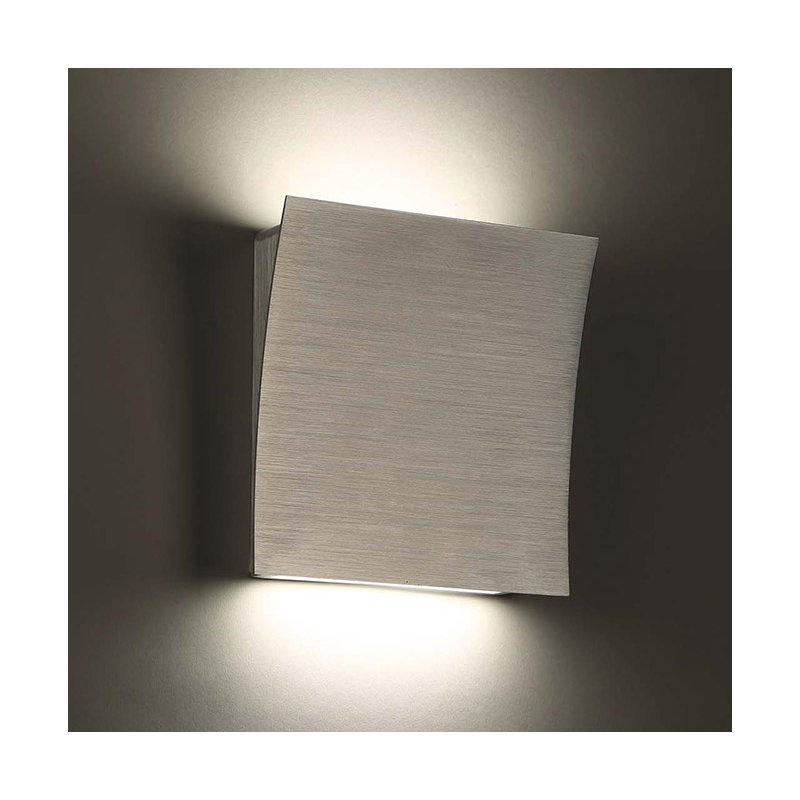 Plafonnier encastré 1 lumière Slide, Aluminium brossé, 3000 K