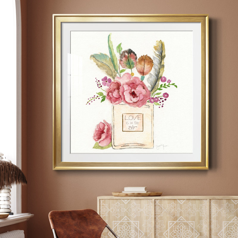 Boho Bouquet II - peinture encadrée, Cadre doré, H 34,5 po x l 34,5 po x P 1,5 po