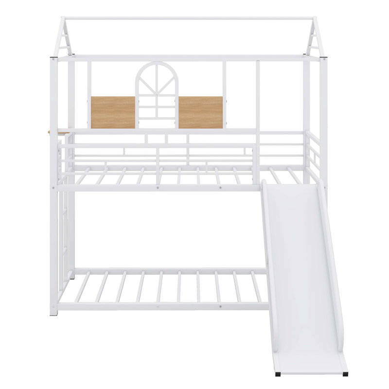 Reesa Kids Twin Over Twin Bunk Bed, White