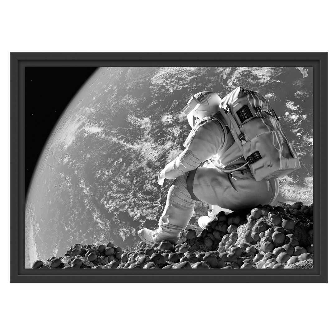 Gerahmtes Wandbild Der Astronaut Kunst B&W