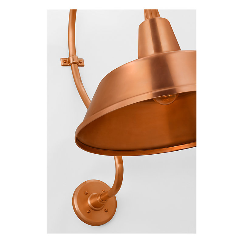 Thomas O'Brien, "Academy 18" Larrabee Barn Light in Soft Copper with 16" Bowers Shade, 27'' H x 16'' W x 25.75'' D