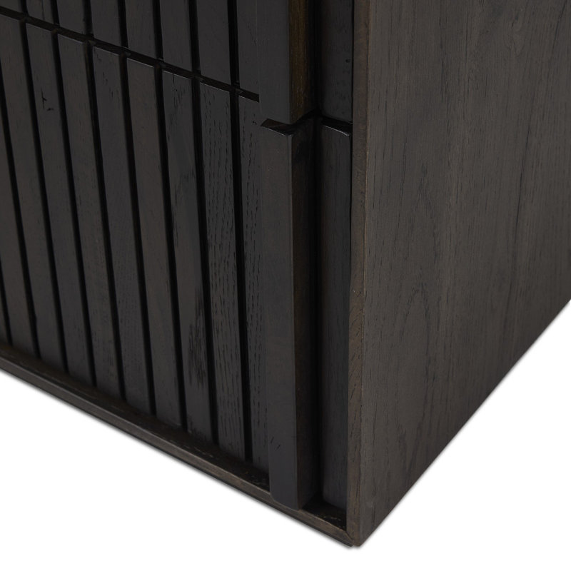Leo 8 Drawer Dresser-Rustic Light Natural Oak, Smoked Black