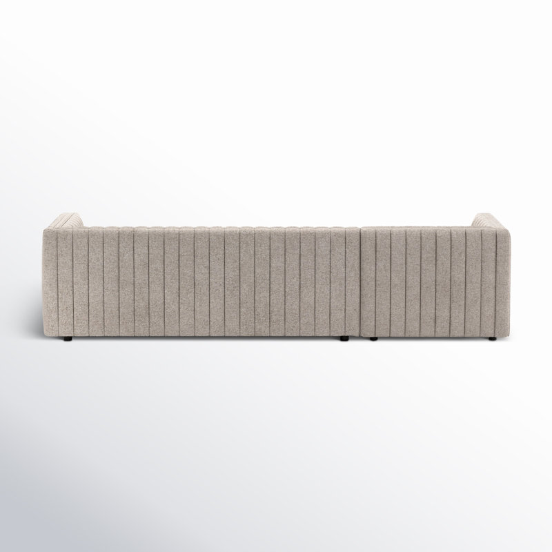 Augustine Chaise Sectional, Left Hand Facing, Orly Natural Velvet, 26" H X 105" W X 64" D