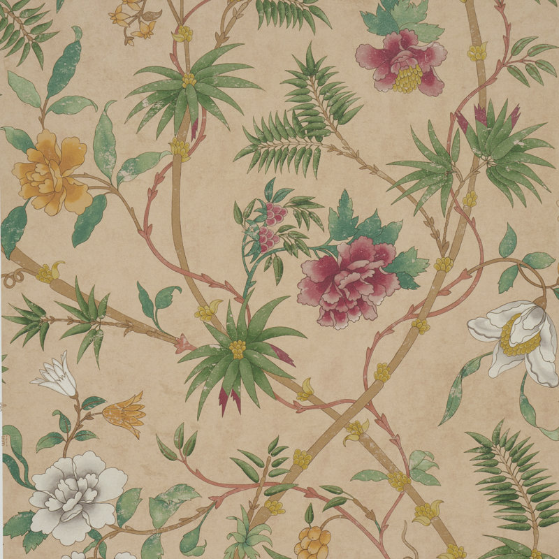 Arasi Floral Non-Woven Wallpaper Roll, Coral