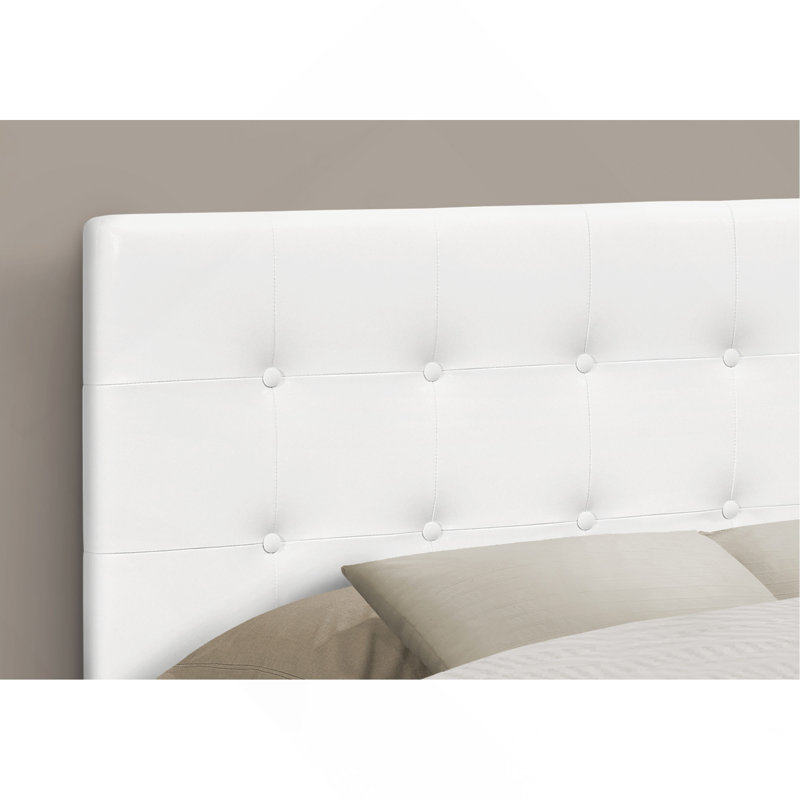 Bed, Headboard Only, Full Size, Bedroom, Upholstered, White Leather Look, Transitional, White, Full / Double