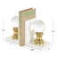 Cole And Grey Marble Bookends With Glass Orbs And Gold Accents