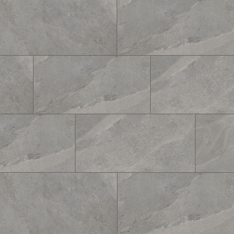 Burlington 12X24 Slate Porcelain Tile, Mid Grey