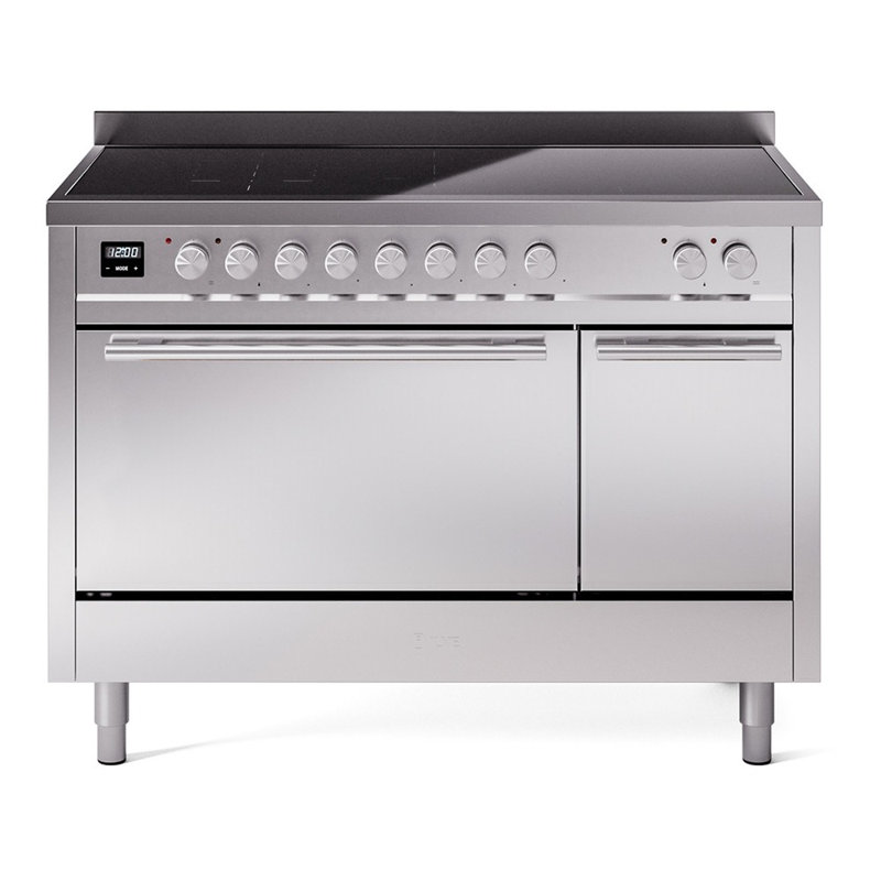 ILVE Professional Plus II 48 in Induction Range, 6 Induction Element (Solid Door), Stainless Steel