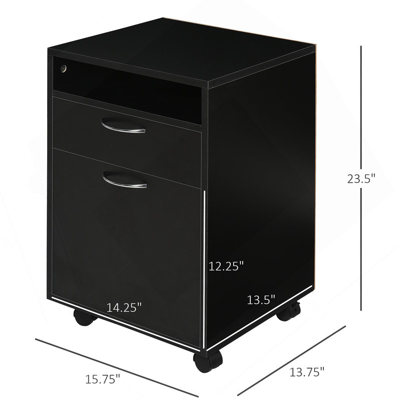 Mobile Storage Cabinet Organizer, Black