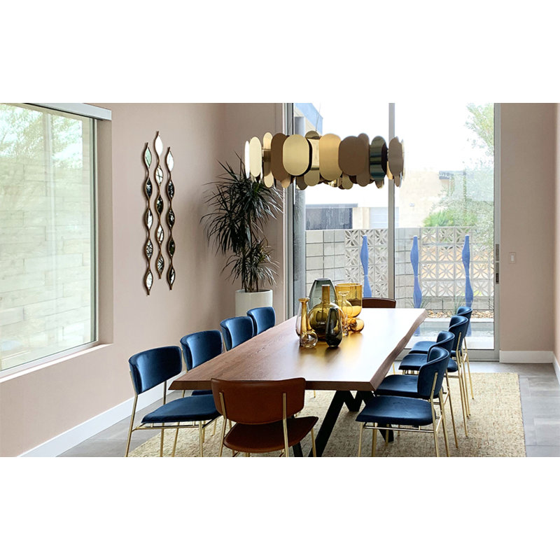 Panel LED Chandelier, Brass