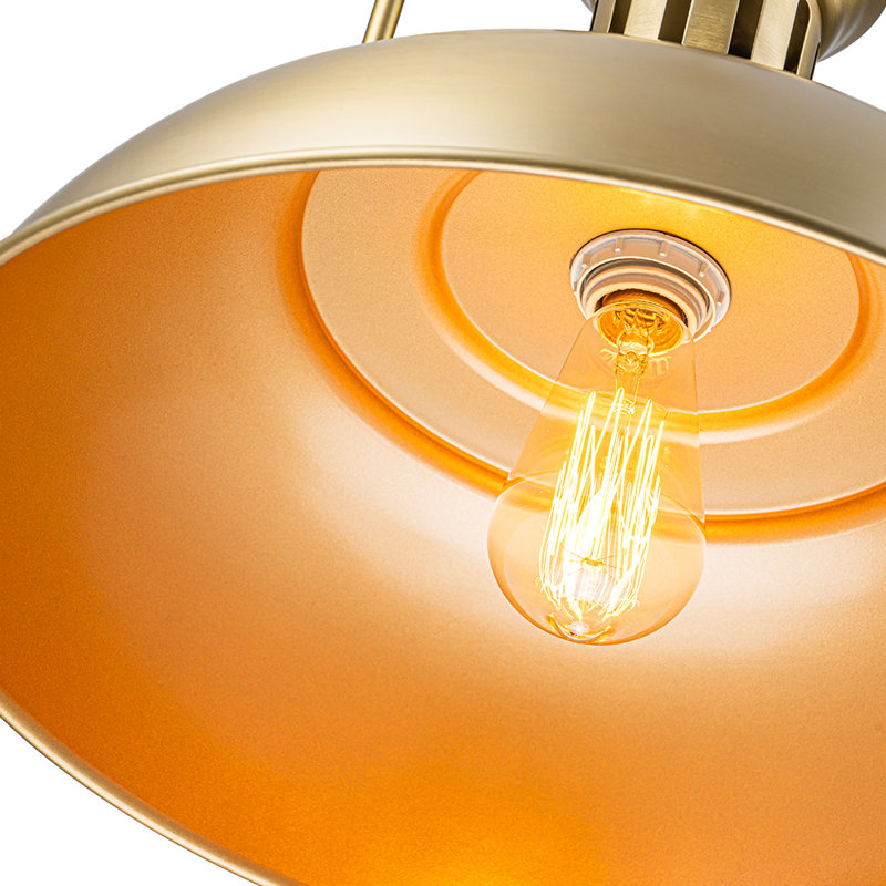Southsea 1 - Light Black Dome Pendant, Gold