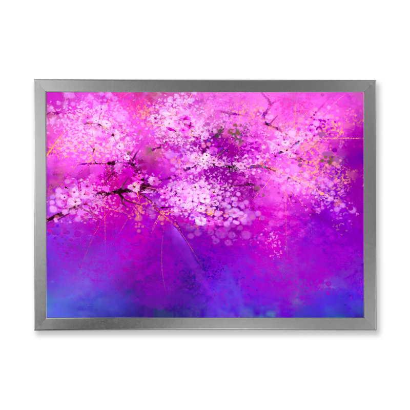 «Pink and Purple Cherry Blossoms Expression», reproduction sur toile flottante, H 24 po x l 36 po x P 1 po