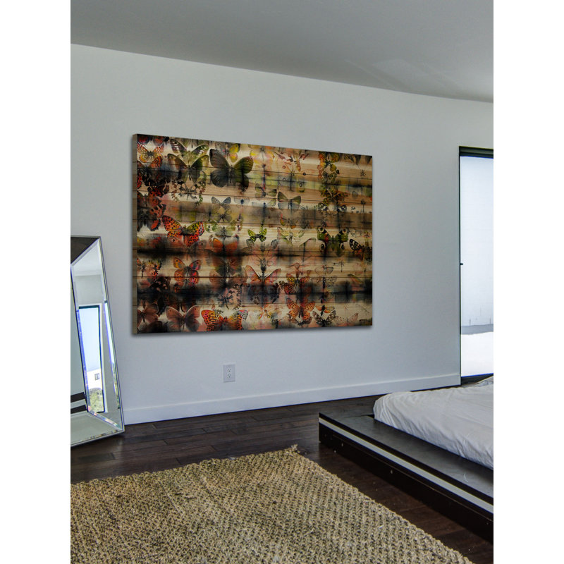 « monarch céleste » par parvez taj,, reproduction d’art sur bois de pin naturel, 40 po x 60 po