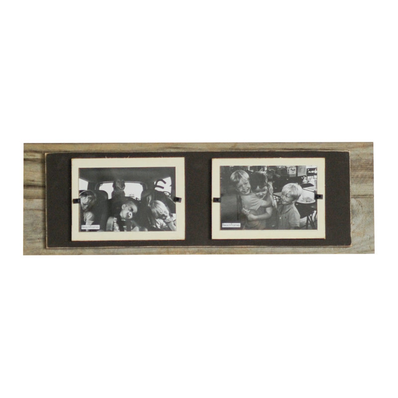 Reclaimed Wood Picture Frame, Brown / Cream