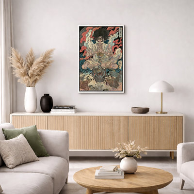 «Fierce Guardian», œuvre d'art de la divinité, image de Warrior japonais, impression sur toile encadrée