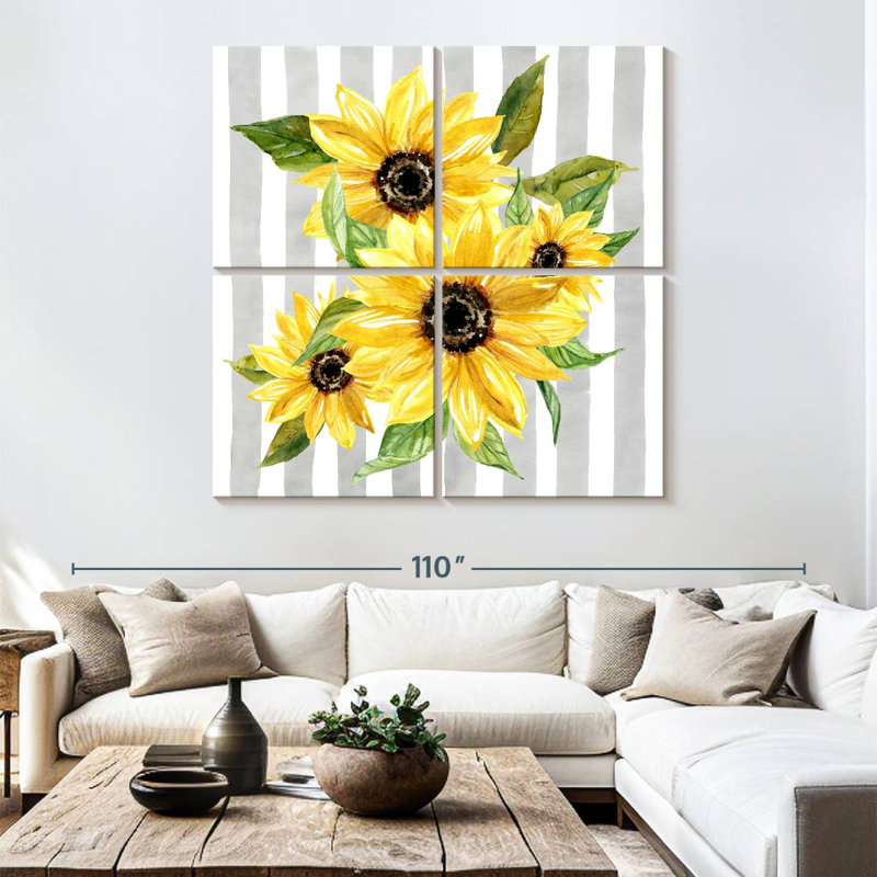 Harnek Sunflower Array I, 74" H x 74" W