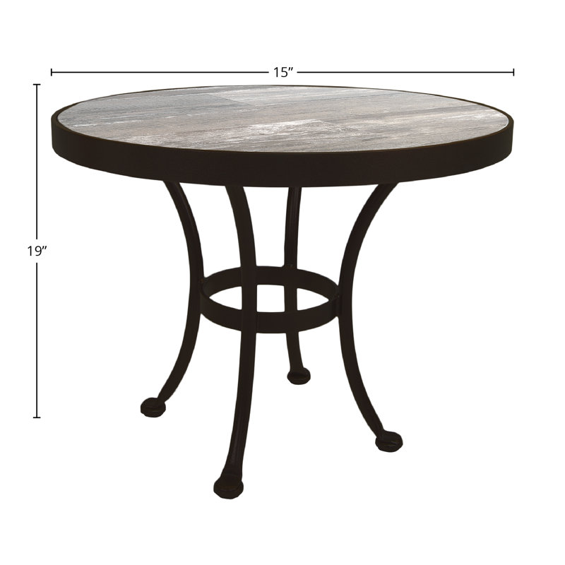 Tables Outdoor Round Side Table, Canyon Taupe, Copper Creek