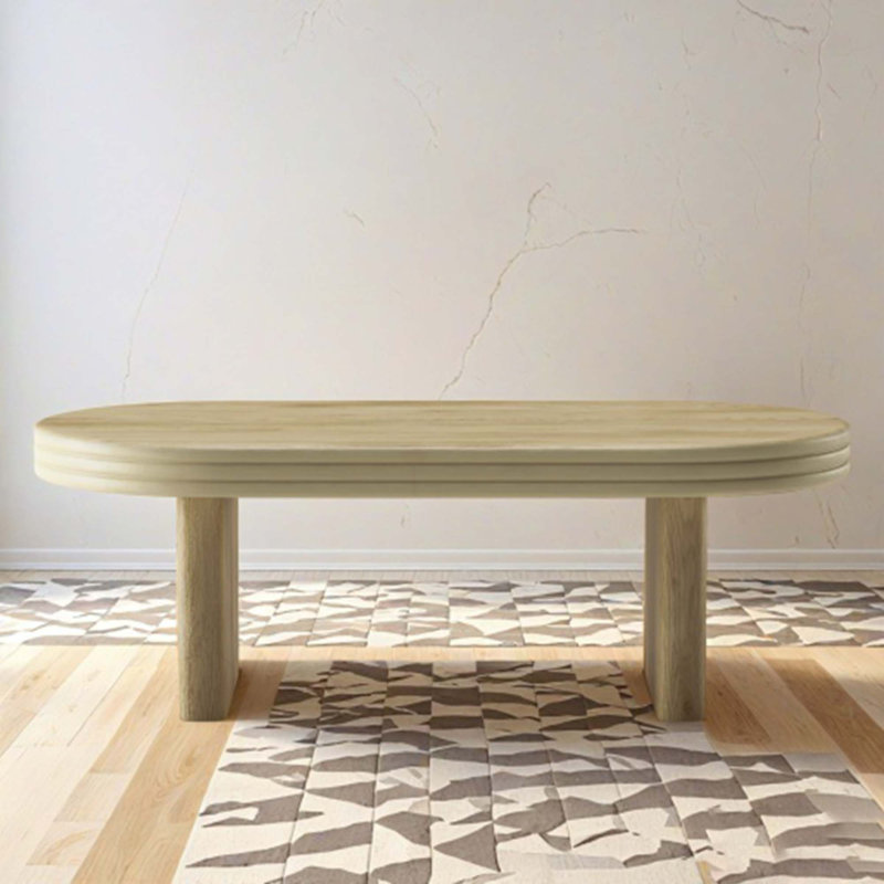 Table basse ovale moderne Mid Century, Naturel