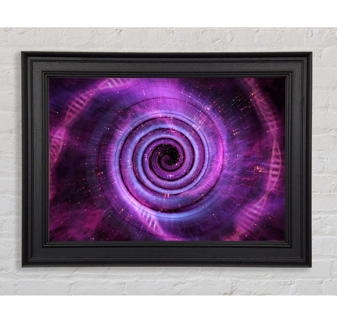 Wormhole Pink Gerahmter Druck