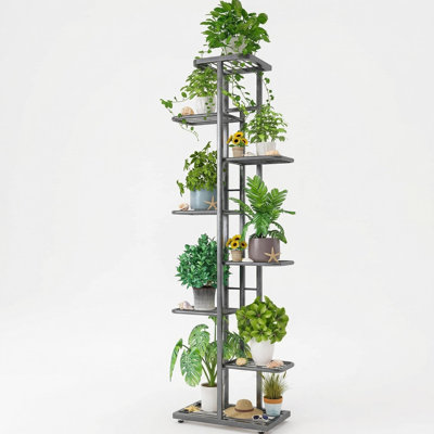 8 Tier Metal Plant Stand Indoor,Plant Shelf,Corner Shelf Flower Pot Stand Tiered Plant Stands,Multi-Layer Vintage Design Plant Shelf for Living Room Balcony Garden.