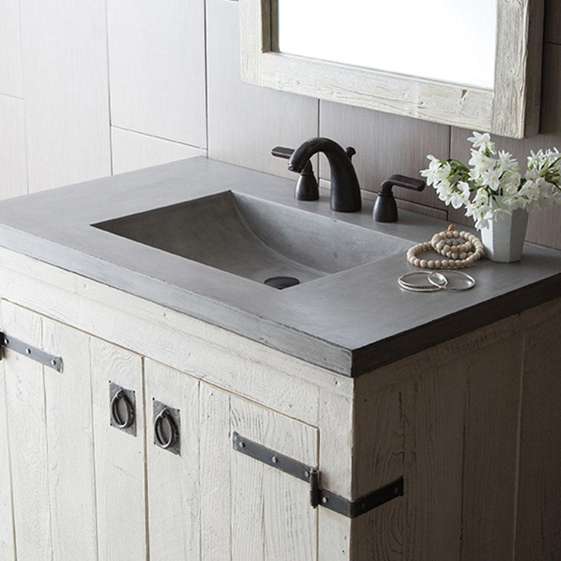 30.5" Single Bathroom Vanity Top with Sink, 8" Centers, Ash