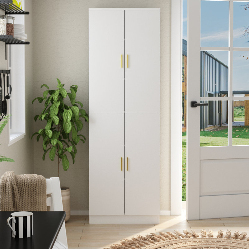 Multifunctional 4-Door Cabinet, White