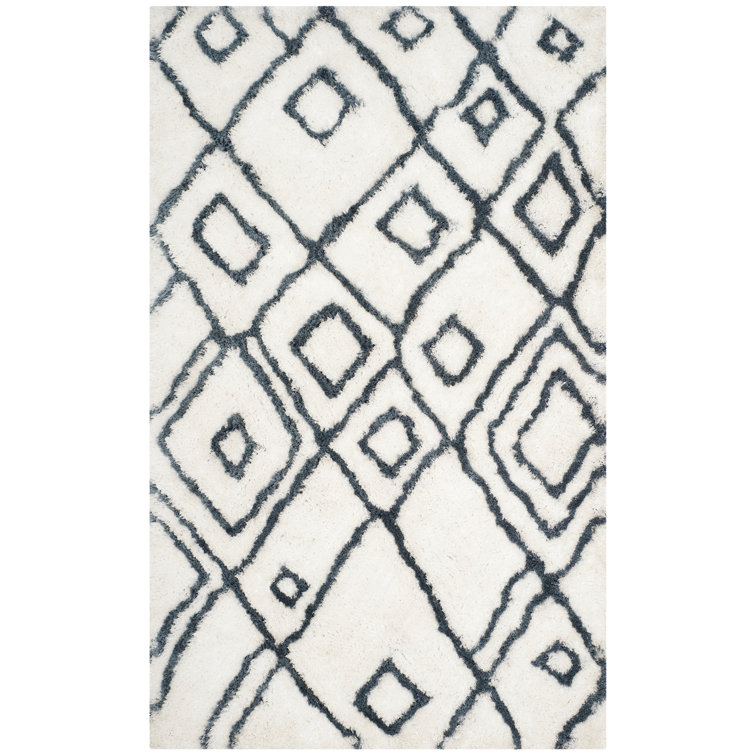 Aderita Toronto Shag Hand Tufted Performance Geometric Rug