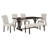 6-Piece Farmhouse Dining Table Set 72" Wood Rectangular Table, 4 Upholstered Chairs with Bench-1277618492
