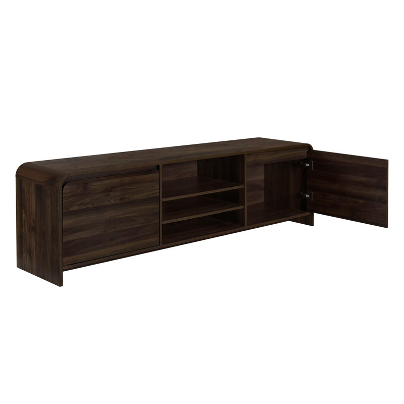 Meuble télé Maria, 2 tiroirs et tablettes, bois 71 po Maria, Bois brun