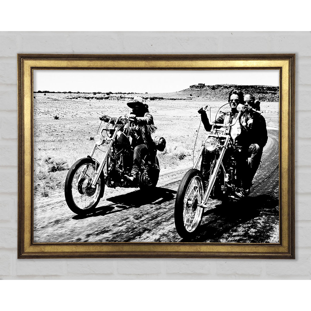 Easy Rider Motorrad fahren B N W - Drucken