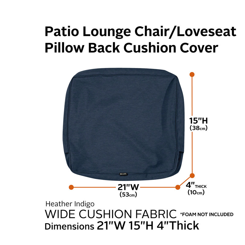 Pina Outdoor 4'' Dining Chair Seat Cushion, 21" H x 15" W x 4" D, Heather Indigo