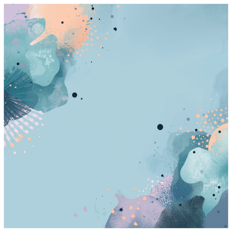 Tapisserie murale abstraite bleue, H 68 po x l 80 po avec 4 œillets