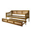 Lit de jour simple en bois noir avec lit gigogne simple-69192149