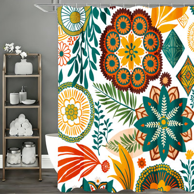 Floral Shower Curtains with Hooks Included