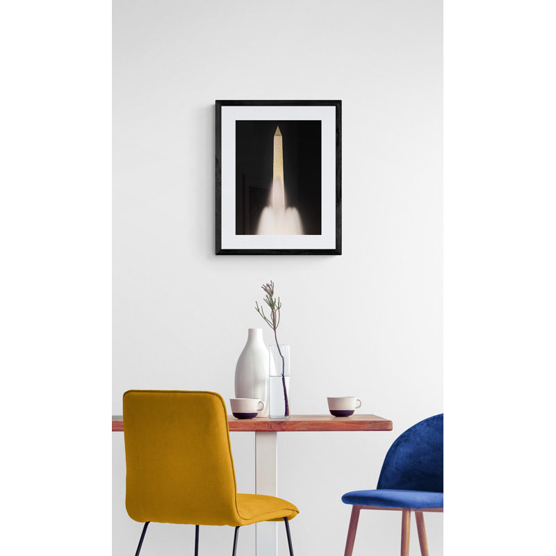 Washington Monument Rocket Ship Print by Steven Heap, Black Framed Canvas, 32" H x 24" W