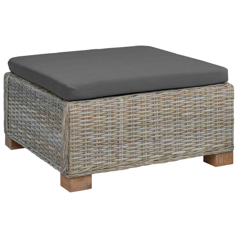 Outdoor Ottoman, Grey Cushion/Kubu Grey Frame