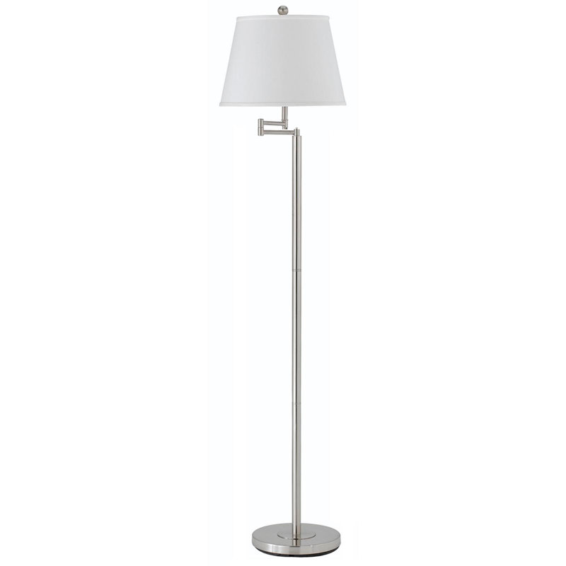 Lampe sur pied en nickel avec bras carré 60 po