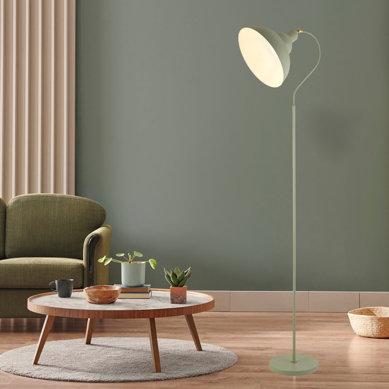 Ingber 166cm Arched Floor Lamp, Sage Green