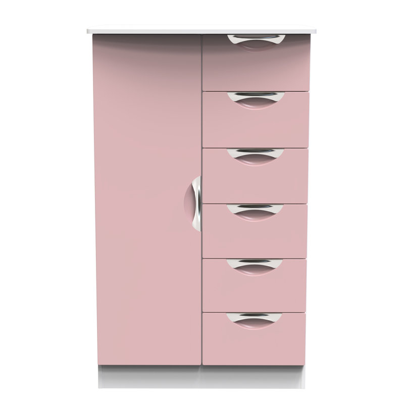 Taetum Manufactured Wood Wardrobe, Pink